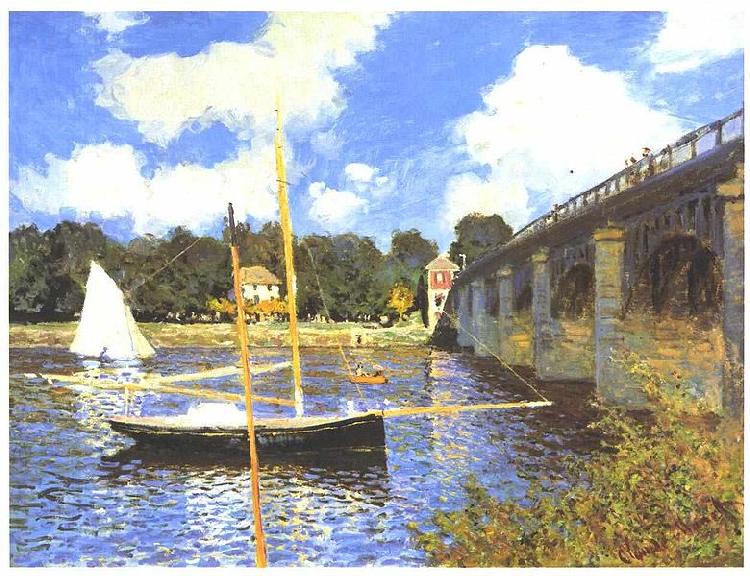 Claude Monet Le Pont routier, Argenteuil Sweden oil painting art